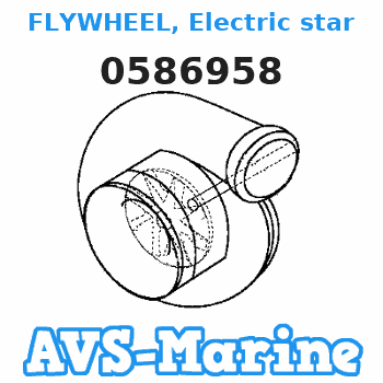 0586958 FLYWHEEL, Electric start models EVINRUDE