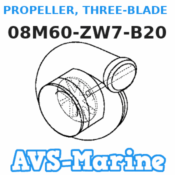 08M60-ZW7-B20 PROPELLER, THREE-BLADE (Honda Code 5806120). (13-1/4X19) (CR) Honda