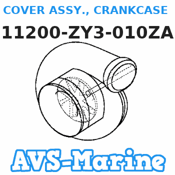 11200-ZY3-010ZA COVER ASSY., CRANKCASE (UPPER) (Honda Code 7213606). *NH8* (DARK GRAY) Honda