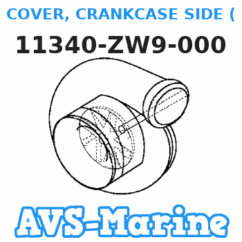 11340-ZW9-000 COVER, CRANKCASE SIDE (Honda Code 6639157). Honda