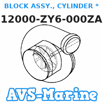 12000-ZY6-000ZA BLOCK ASSY., CYLINDER *NH8* (Honda Code 7633068). (DARK GRAY) Honda