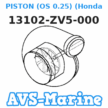 13102-ZV5-000 PISTON (OS 0.25) (Honda Code 4239950). Honda