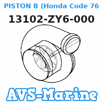 13102-ZY6-000 PISTON B (Honda Code 7633159). Honda