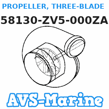 58130-ZV5-000ZA PROPELLER, THREE-BLADE (Honda Code 3718202). (11-1/4X13) *NH283* (STIN GRAY) Honda
