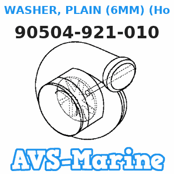 90504-921-010 WASHER, PLAIN (6MM) (Honda Code 0285114). Honda
