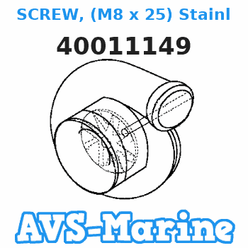 40011149 SCREW, (M8 x 25) Stainless Steel Mercury
