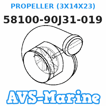 58100-90J31-019 PROPELLER (3X14X23) Suzuki
