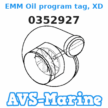 0352927 EMM Oil program tag, XD 100, large EVINRUDE 