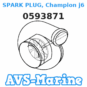 0593871 SPARK PLUG, Champion j6j EVINRUDE 