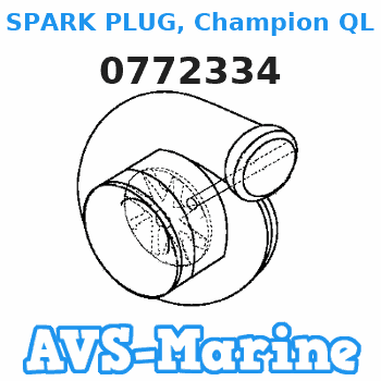 0772334 SPARK PLUG, Champion QL82C - SS (stainless steel) - W EVINRUDE 