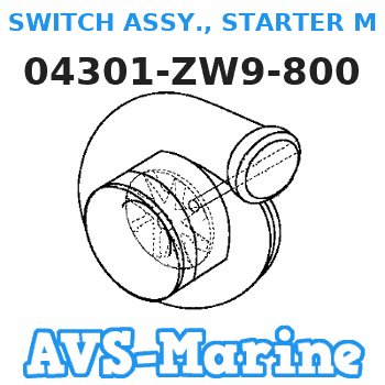 04301-ZW9-800 SWITCH ASSY., STARTER MAGNETIC (Honda Code 7778749). Honda 