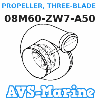08M60-ZW7-A50 PROPELLER, THREE-BLADE (Honda Code 5995584). (13-1/8X16) (SUS) Honda 