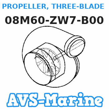 08M60-ZW7-B00 PROPELLER, THREE-BLADE (Honda Code 5806104). (13-1/4X15) (CR) Honda 