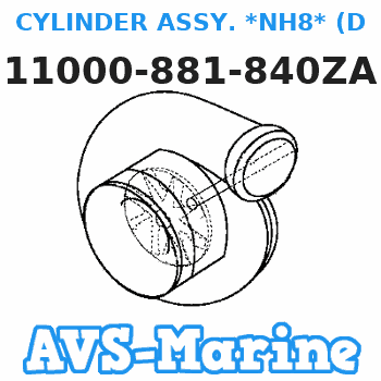 11000-881-840ZA CYLINDER ASSY. *NH8* (DARK GRAY) (Honda Code 2740173). Honda 