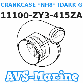 11100-ZY3-415ZA CRANKCASE *NH8* (DARK GRAY) Honda 