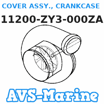 11200-ZY3-000ZA COVER ASSY., CRANKCASE (UPPER) (Honda Code 6989248). *NH8* (DARK GRAY) Honda 
