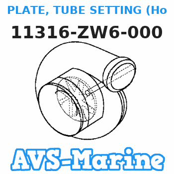 11316-ZW6-000 PLATE, TUBE SETTING (Honda Code 6433304). Honda 