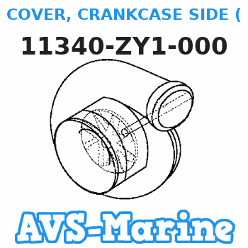 11340-ZY1-000 COVER, CRANKCASE SIDE (Honda Code 7213648). Honda 