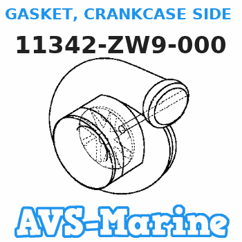 11342-ZW9-000 GASKET, CRANKCASE SIDE COVER (Honda Code 6639165). Honda 