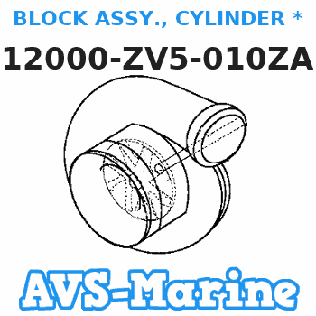 12000-ZV5-010ZA BLOCK ASSY., CYLINDER *NH8* (Honda Code 4682993). (DARK GRAY) Honda 