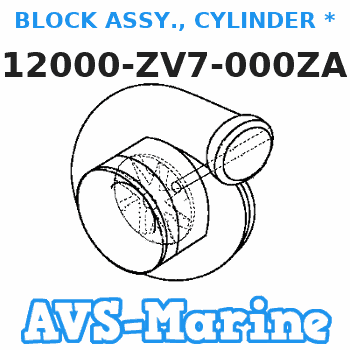 12000-ZV7-000ZA BLOCK ASSY., CYLINDER *NH8* (DARK GRAY) (Honda Code 4437810). Honda 