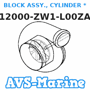 12000-ZW1-L00ZA BLOCK ASSY., CYLINDER *NH8* (Honda Code 6552525). (DARK GRAY) Honda 