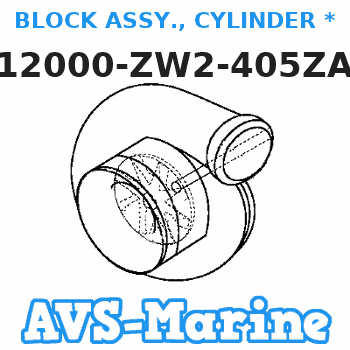 12000-ZW2-405ZA BLOCK ASSY., CYLINDER *NH8* (Honda Code 7552078). (DARK GRAY) Honda 
