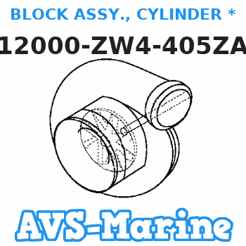 12000-ZW4-405ZA BLOCK ASSY., CYLINDER *NH8* (Honda Code 7530702). (DARK GRAY) Honda 