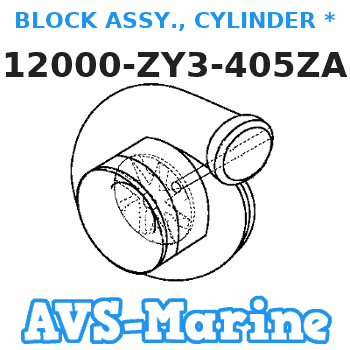 12000-ZY3-405ZA BLOCK ASSY., CYLINDER *NH8* (Honda Code 6989339). (DARK GRAY) Honda 