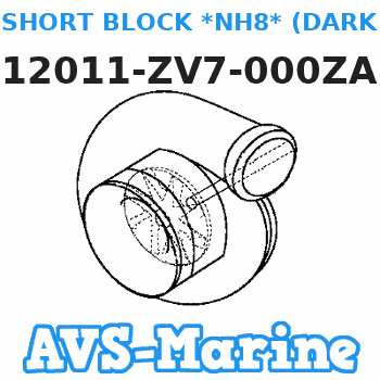 12011-ZV7-000ZA SHORT BLOCK *NH8* (DARK GRAY) (Honda Code 6375489). Honda 