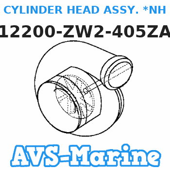 12200-ZW2-405ZA CYLINDER HEAD ASSY. *NH8* (DARK GRAY) Honda 