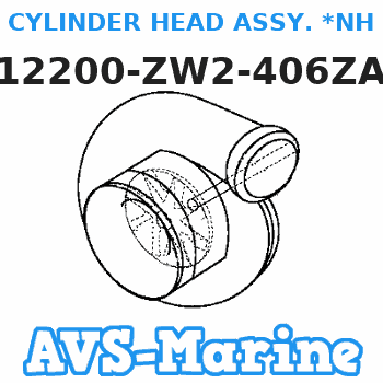 12200-ZW2-406ZA CYLINDER HEAD ASSY. *NH8* (Honda Code 7552102). (DARK GRAY) Honda 