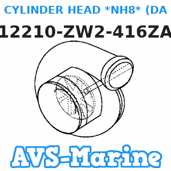 12210-ZW2-416ZA CYLINDER HEAD *NH8* (DARK GRAY) Honda 