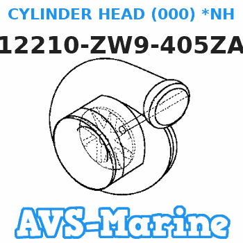 12210-ZW9-405ZA CYLINDER HEAD (000) *NH8* (Honda Code 6671069). (DARK GRAY) Honda 