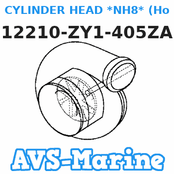 12210-ZY1-405ZA CYLINDER HEAD *NH8* (Honda Code 7213671). (DARK GRAY) Honda 