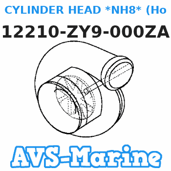 12210-ZY9-000ZA CYLINDER HEAD *NH8* (Honda Code 8575193). (DARK GRAY) Honda 