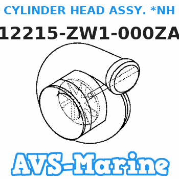 12215-ZW1-000ZA CYLINDER HEAD ASSY. *NH8* (Honda Code 6375539). (DARK GRAY) Honda 