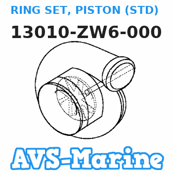 13010-ZW6-000 RING SET, PISTON (STD) (Honda Code 6006399). Honda 