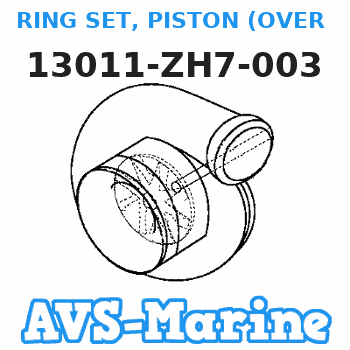 13011-ZH7-003 RING SET, PISTON (OVER SIZE) (Honda Code 7066400). (0.25) (TEIKOKU) Honda 
