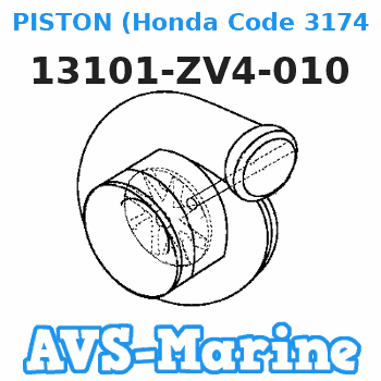13101-ZV4-010 PISTON (Honda Code 3174240). Honda 