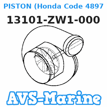 13101-ZW1-000 PISTON (Honda Code 4897393). Honda 