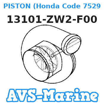 13101-ZW2-F00 PISTON (Honda Code 7529258). Honda 
