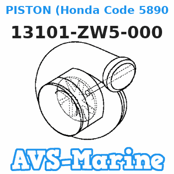 13101-ZW5-000 PISTON (Honda Code 5890371). Honda 