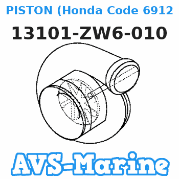 13101-ZW6-010 PISTON (Honda Code 6912166). Honda 