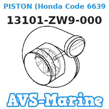 13101-ZW9-000 PISTON (Honda Code 6639264). Honda 