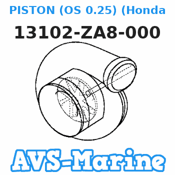13102-ZA8-000 PISTON (OS 0.25) (Honda Code 1819234). Honda 