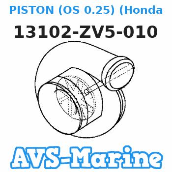 13102-ZV5-010 PISTON (OS 0.25) (Honda Code 4683066). Honda 