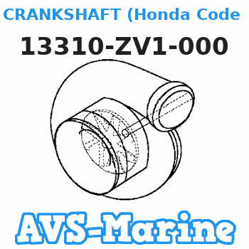 13310-ZV1-000 CRANKSHAFT (Honda Code 1983774). Honda 