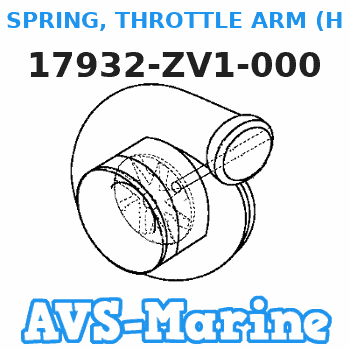 17932-ZV1-000 SPRING, THROTTLE ARM (Honda Code 1984293). Honda 