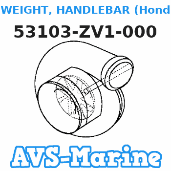 53103-ZV1-000 WEIGHT, HANDLEBAR (Honda Code 1985654). Honda 